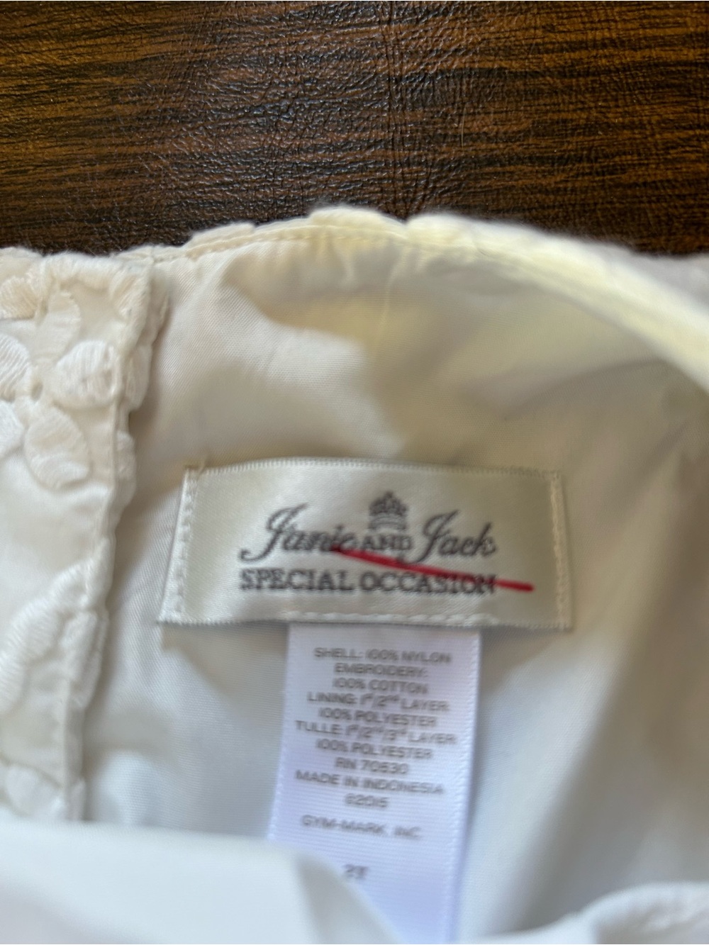 Janie and Jack Cream Special Occasion Dress with Embroidery